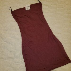 Bandeau Strapless Mini Dress Burgundy
